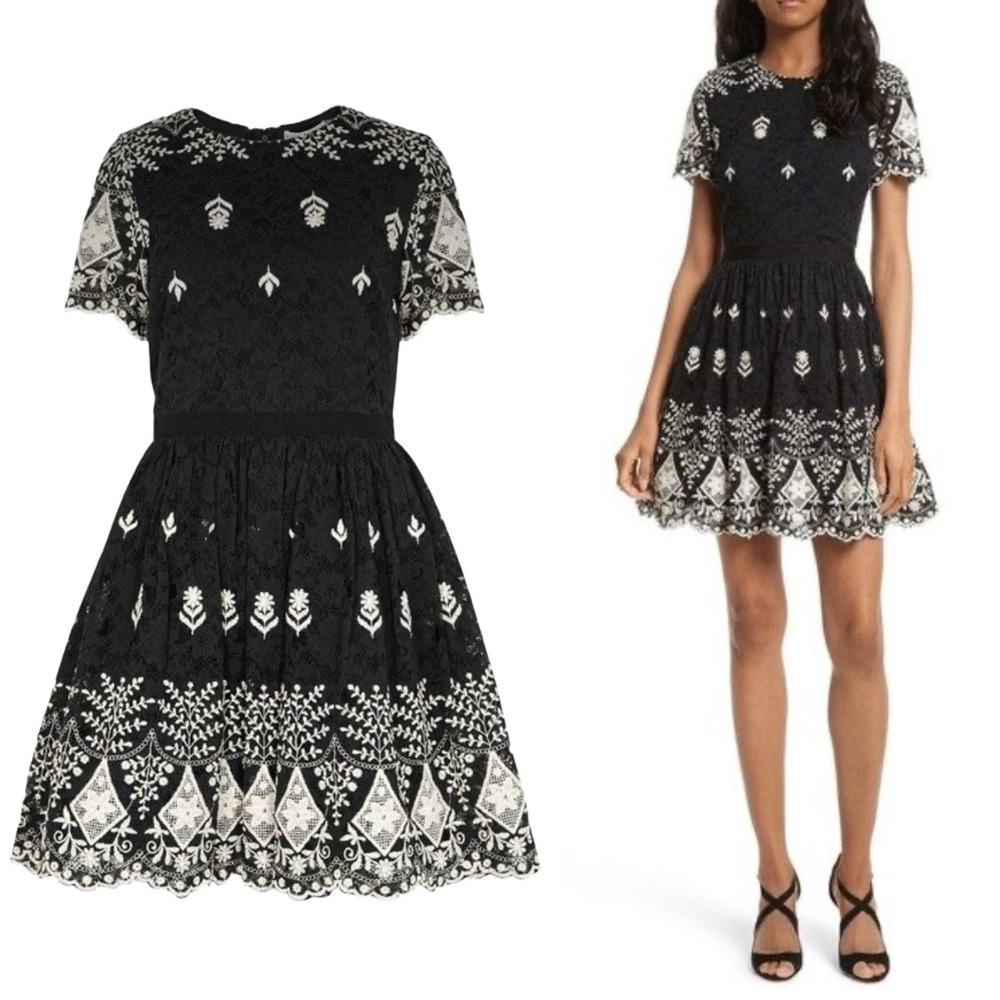 NWT / Alice + Olivia Black and White Mini Dress
